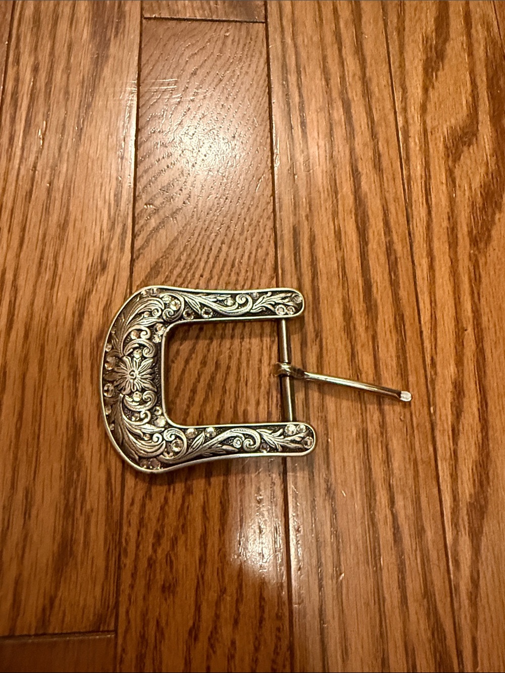 Ariat Silver Engraved Floral Belt Buckle. A1